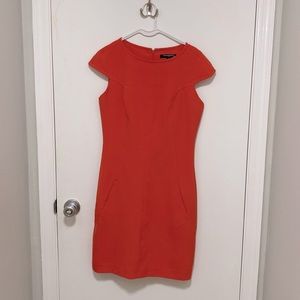 Sharagano shift dress color orange